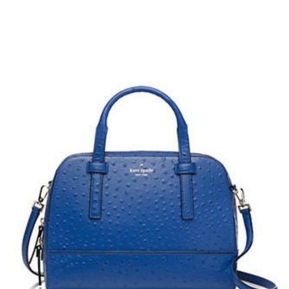 NWOT Kate Spade Riverside Street Ostrich Felix satchel in Blue - Picture 2 of 3